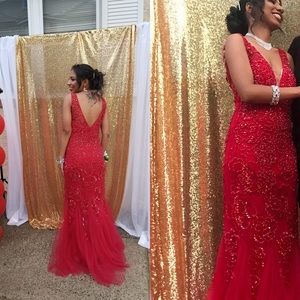 Elegant red prom dress